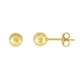 14K Yellow Gold 5mm Faceted Post Earring